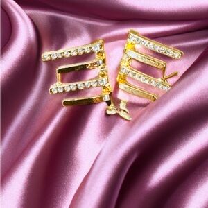 Gold and Crystal Statement Earrings